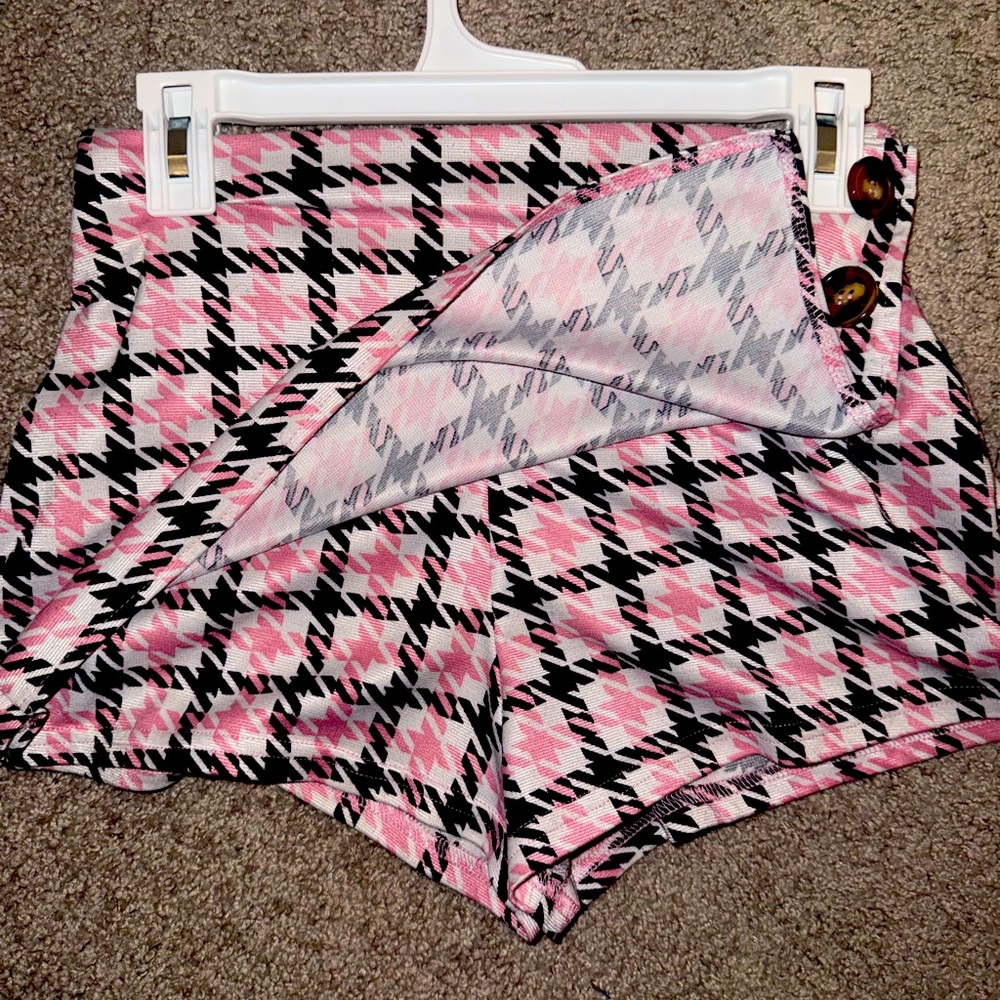 MINI PINK PLAID SKORT